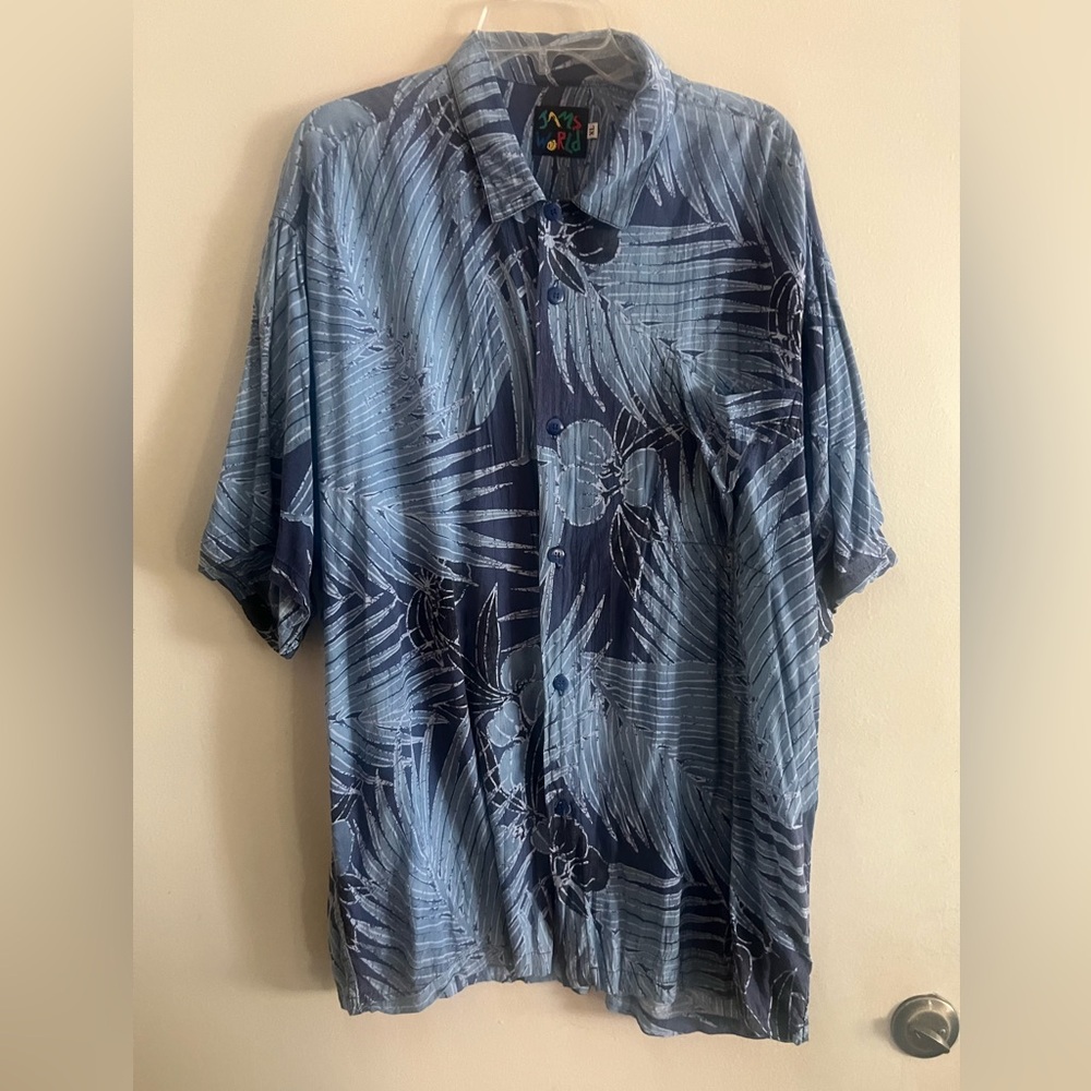 Jams World Original Vintage XL Blue Palm shirt